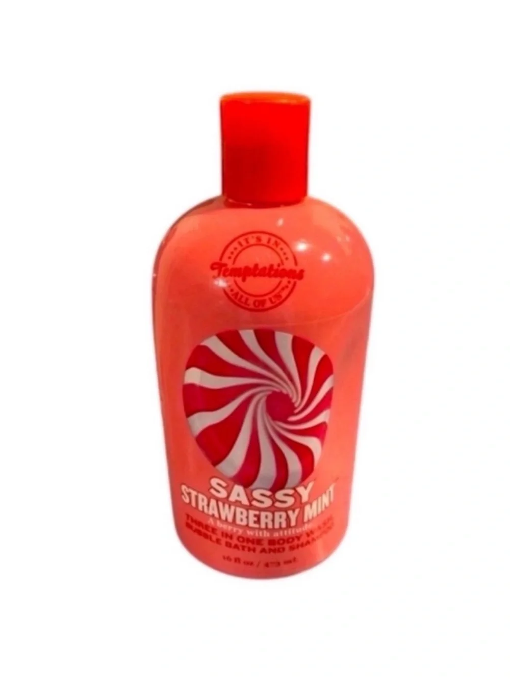 Rare Temptations Sassy Strawberry Mint 3 in 1 Body Wash, Bubble Bath and Shampoo